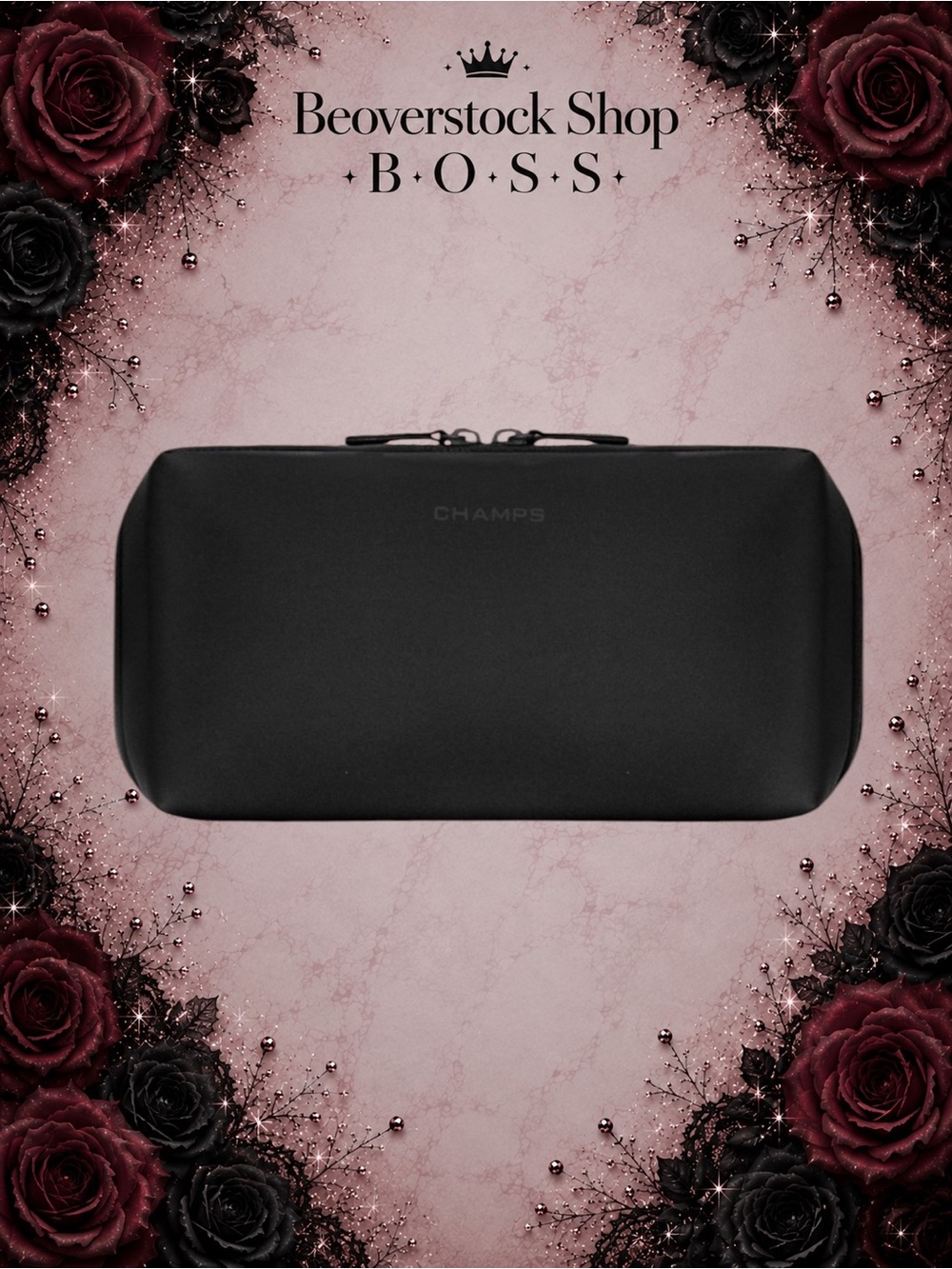 New NWT Unisex CHAMPS Onyx Waterproof Toiletry Makeup Storage Bag